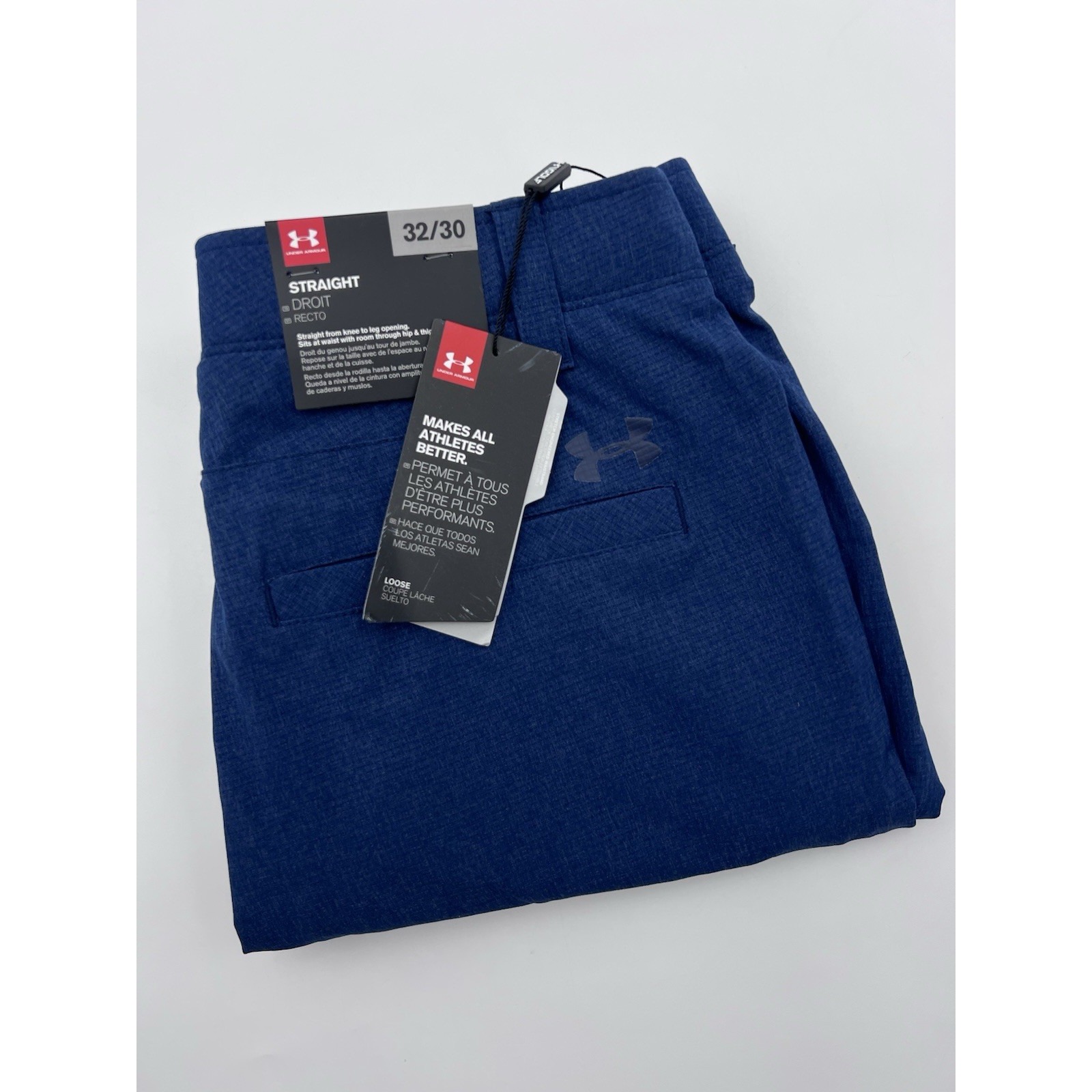 Under Armour Pants Mens 30x29 Blue Match Play Golf Trouser Straight Leg 1259430